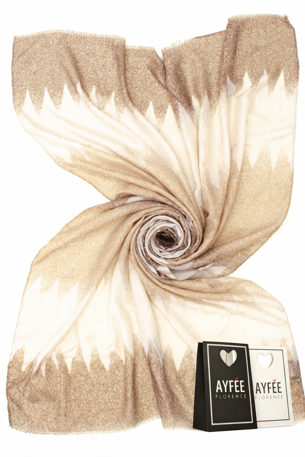 STOLA STAMPA GEOMETRICAL LUREX 100% VISCOSE MADE IN PRC  